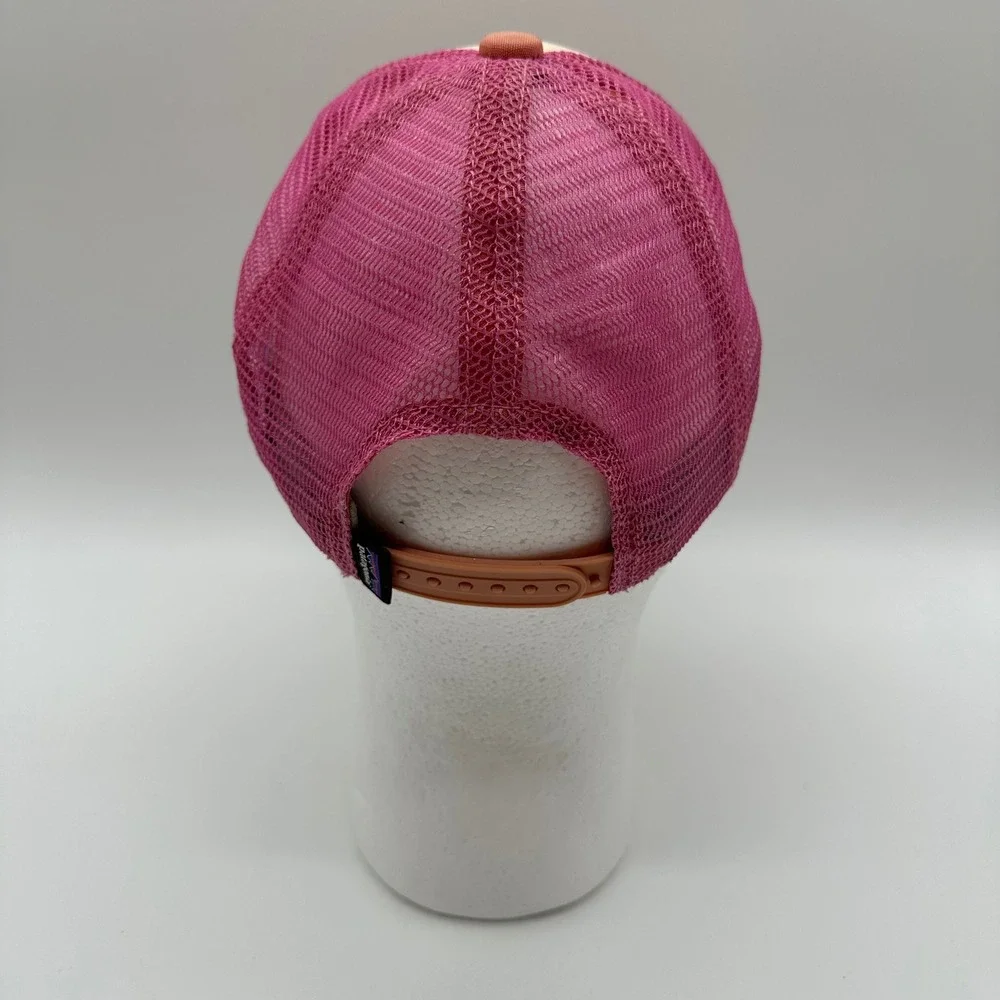 Patagonia Pink Fitz Roy Mountain & Sky Logo Trucker Mesh Hat Snapback youth